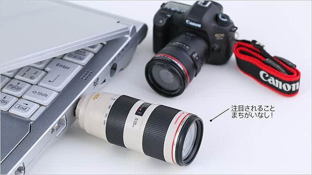 精巧すぎるCanonのミニチュアが可愛すぎる。レンズ型USBメモリ2本とカメラ本体、限定1,000個を販売。