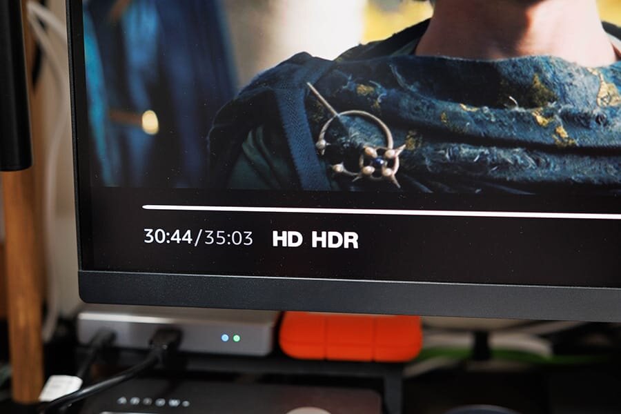 4K ULTRA HD作品の視聴中「HD HDR」と表示される