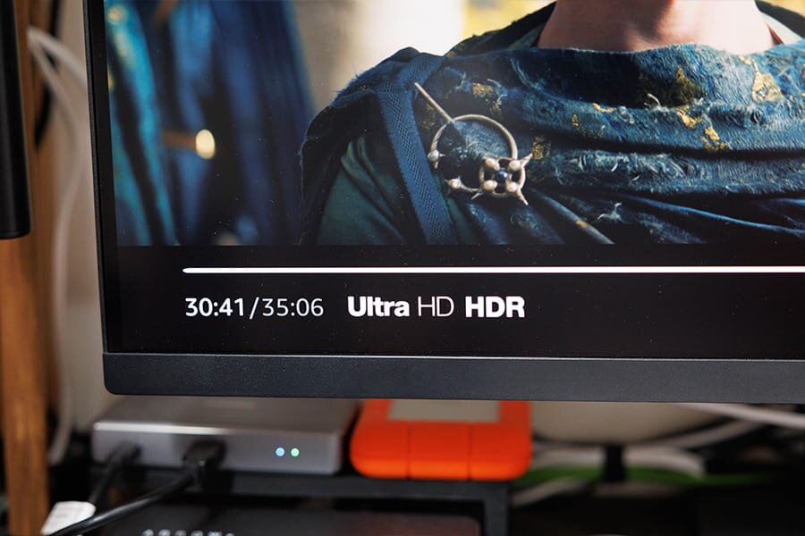 4K ULTRA HD作品の視聴中「Ultra HD HDR」と表示される