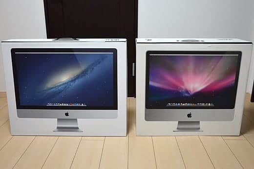 極薄iMac27インチ　24インチの箱と比較2