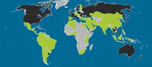 iOS VS Android 国別シェアを視覚化　地図