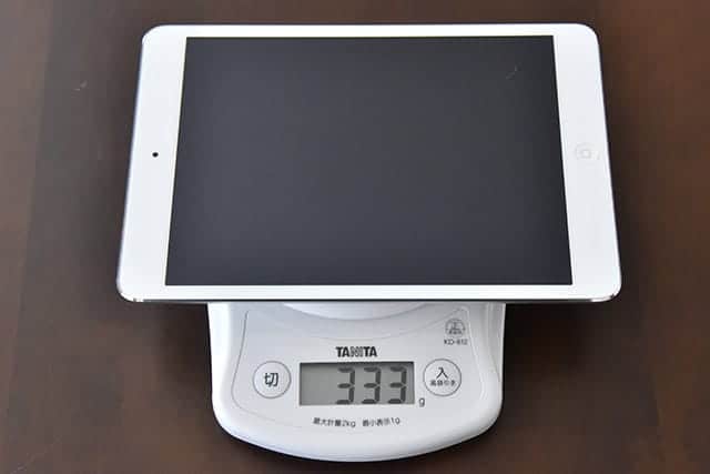 iPad mini 2の重さは333g