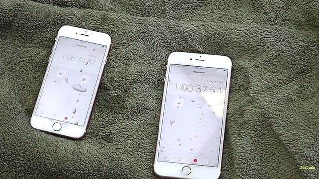 iPhone 6s 防水動画　1時間経過して洗面器から取り出す