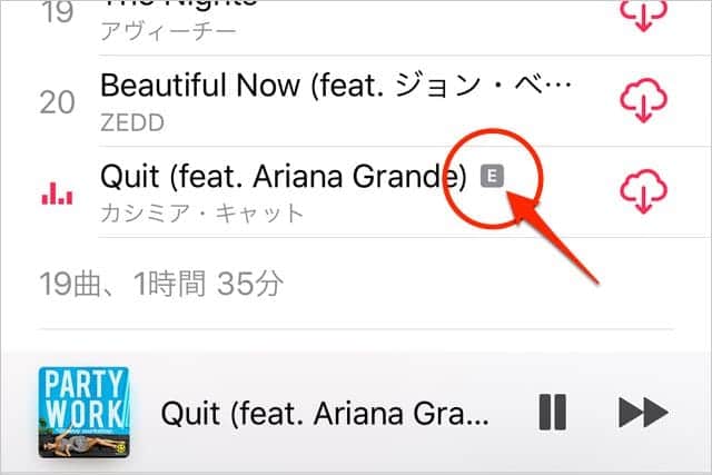 iTunesやApple Musicで表示される「E」の意味は？