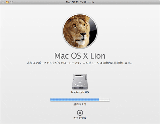 iMacにOS X Lionをインストール