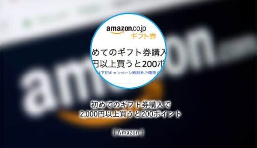 200ポイント簡単ゲット！Amazonギフト券2,000円以上初回購入限定キャンペーン！エントリーして買ってみた