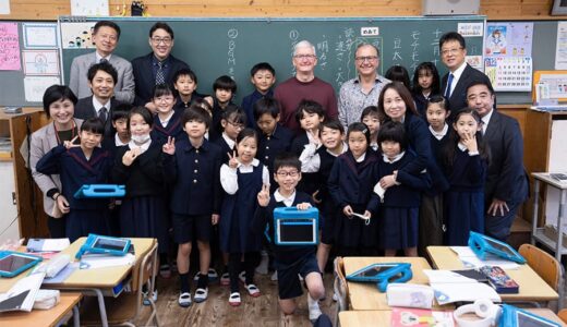 Tim Cook CEO 熊本へ！我が母校＆自宅から8分の五福小学校にも来てたー！！！