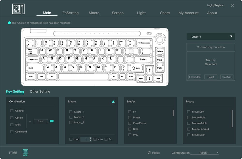 EPOMAKER DRIVER メイン画面